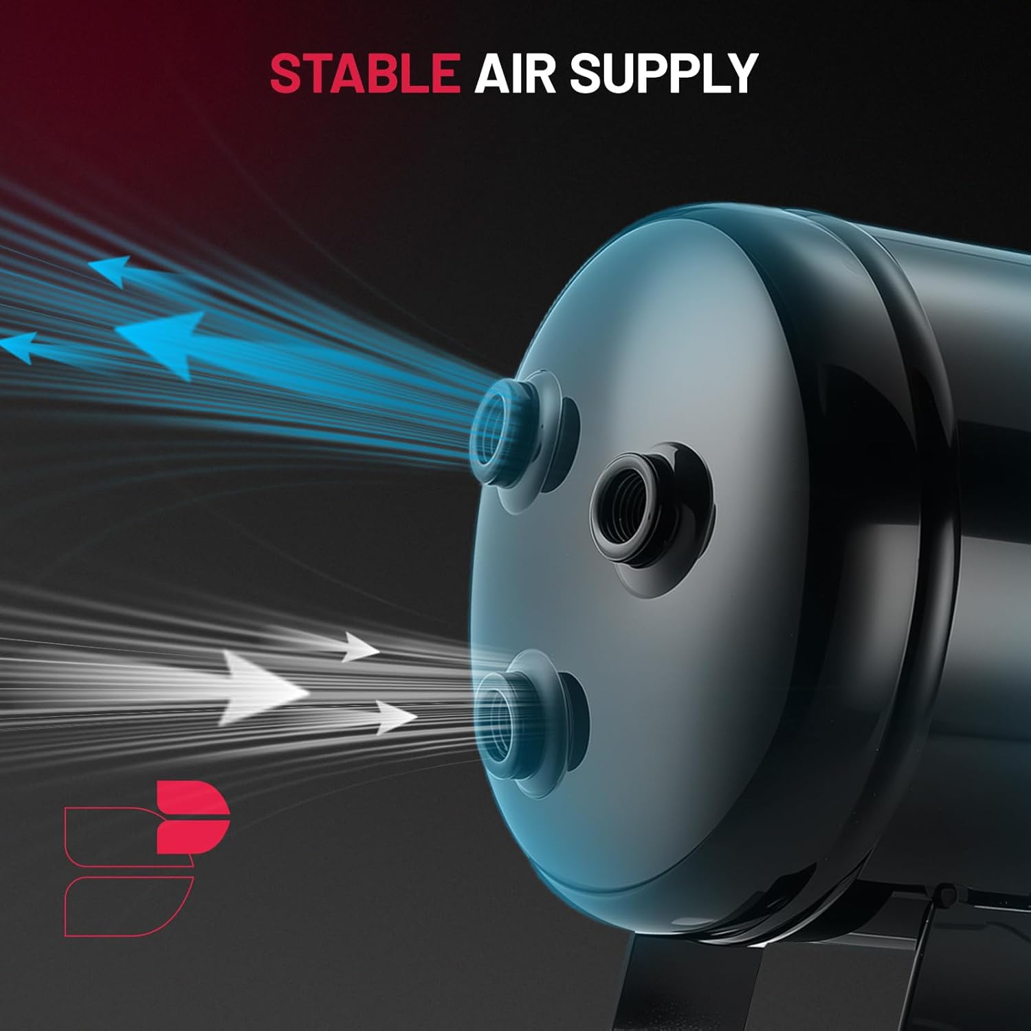 BDFHYK 1.5 Gallon Air Tank with Compressor-6 Ports with 1/4-Inch NPT Thread,150 PSI Rated On-Board Compressed Air Tank for Air Suspension System,Air Brake System,Tire Inflation,Truck/Train Horns/Car - Image 4