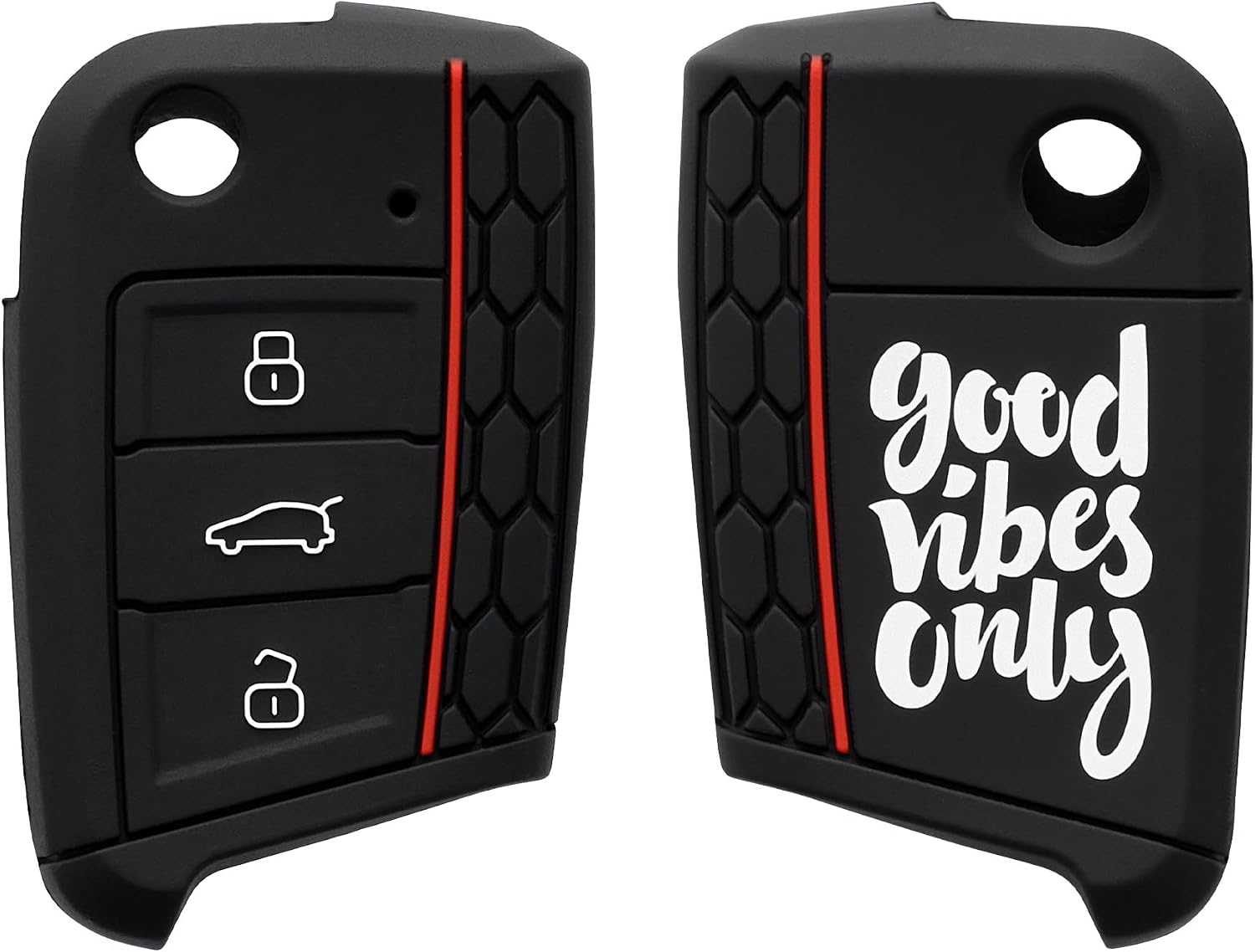 kwmobile Silicone Key Fob Cover Compatible with VW Golf 7 MK7 3 Button Car Key