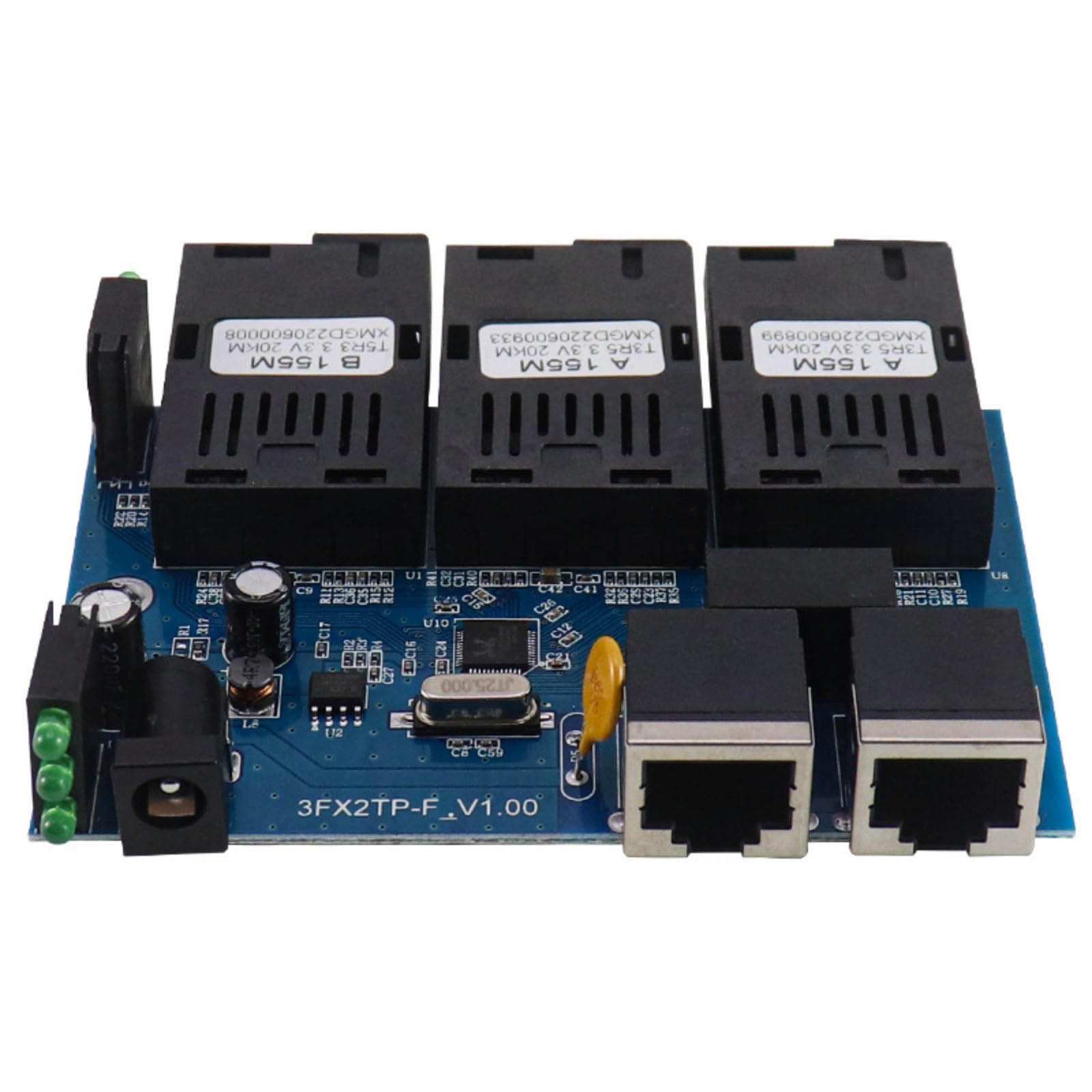 Convertisseur de commutateurs Ethernet 10/100 m Commutateurs inversés Sortie 3 ports Alimentation Ethernet Fibre Optique Media Converter
