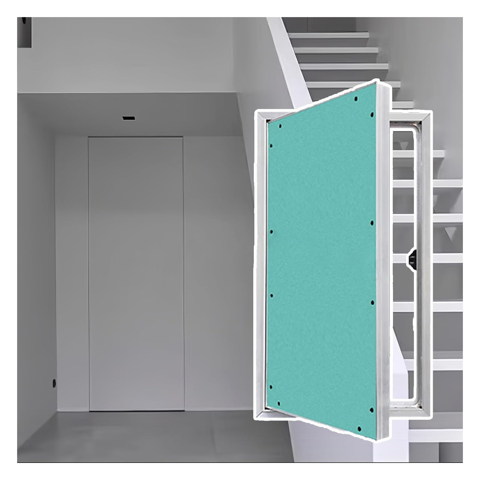 HOFUNTRE Sheetrock Access Panel, Hidden Flush Design, Magnetic Press Open, Reinforced Aluminum Frame, for Wall, Ceiling, Home Office(600x600mm/24x24in)