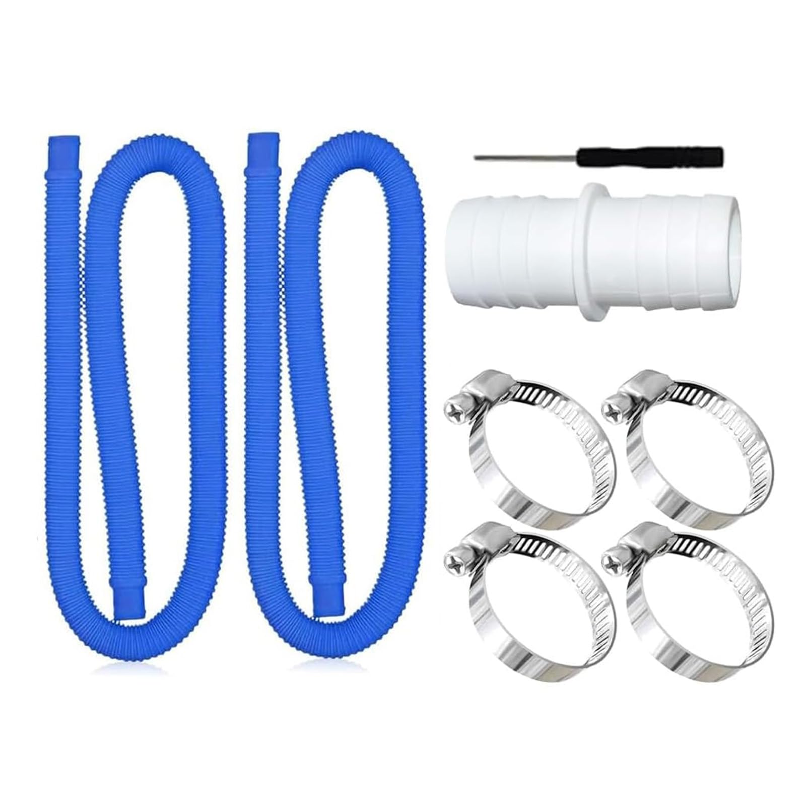 Potente tubo flessibile per pompe per piscina con design a prova di perdite e fissaggi rinforzati, adatto per vari sistemi di filtraggio e set di connettori per tubi per piscina spa, blu