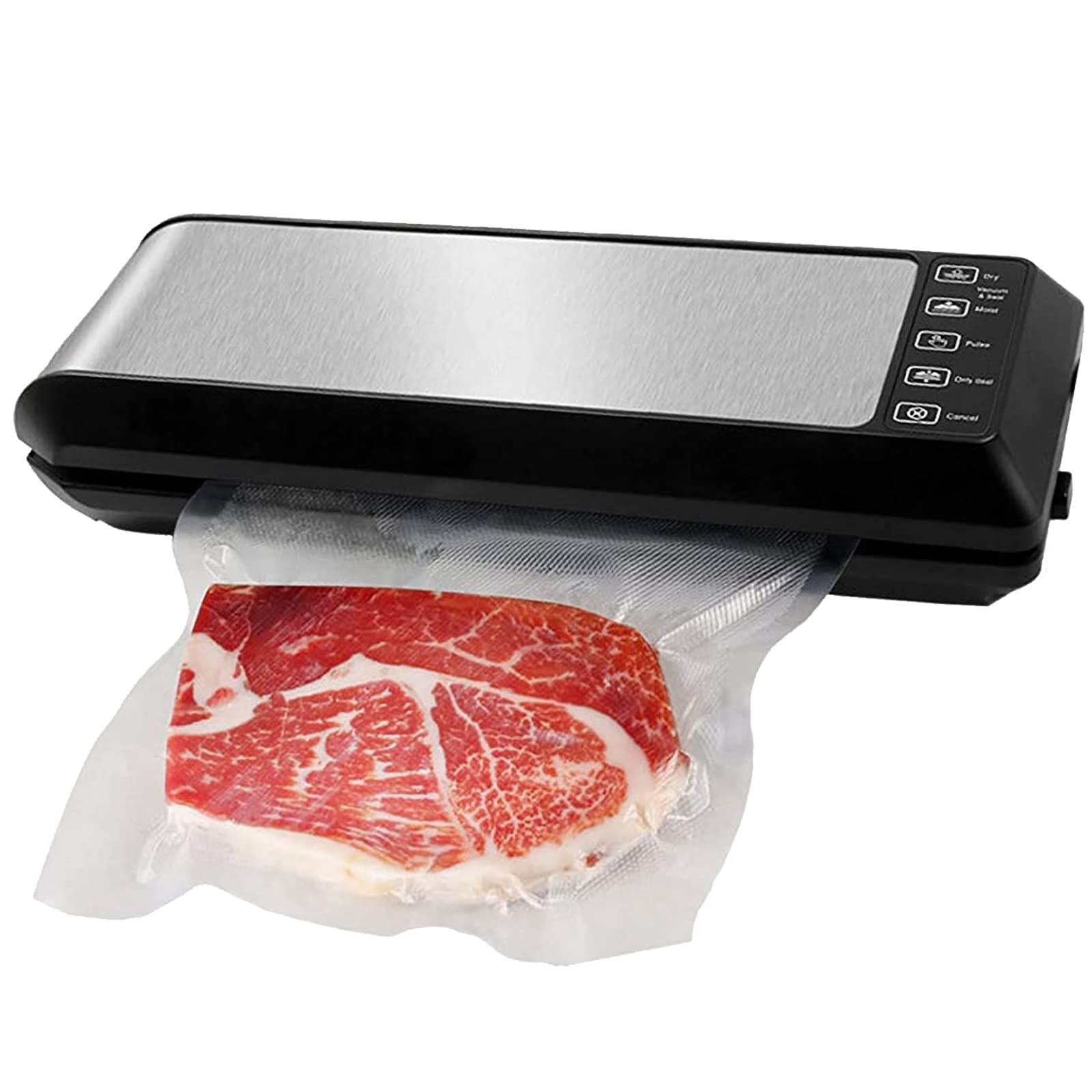 Macchina Sottovuoto Per Alimenti, Sigillatore Sottovuoto Con Taglierina Incorporata, Per Alimenti Freschi Sia Secchi Che Umidi, Macchina Sottovuoto Professionale Buste Per Aspirare Inclusi