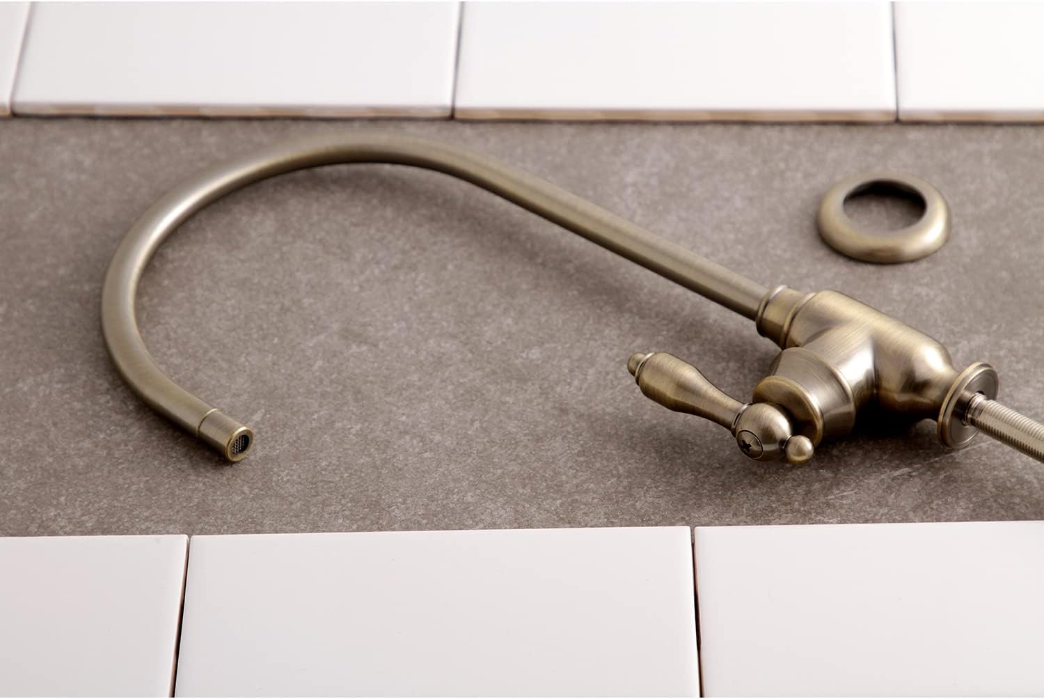 Kingston Brass KS5193TAL Tudor Single-Handle Water Filtration Faucet, Antique Brass