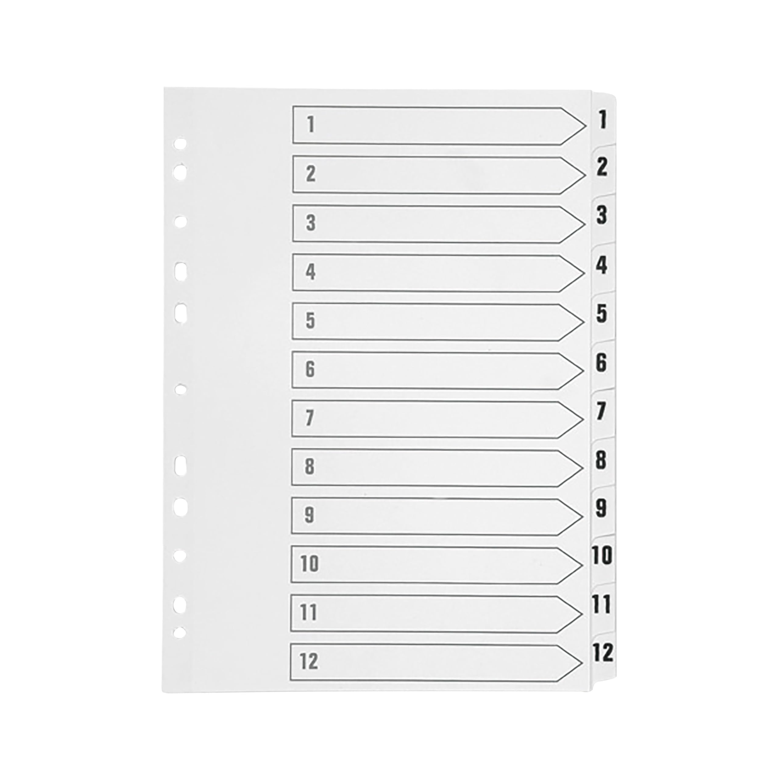 Q-Connect White 1-12 Index Multi-Punched Polypropylene A4 Ref Kf01354
