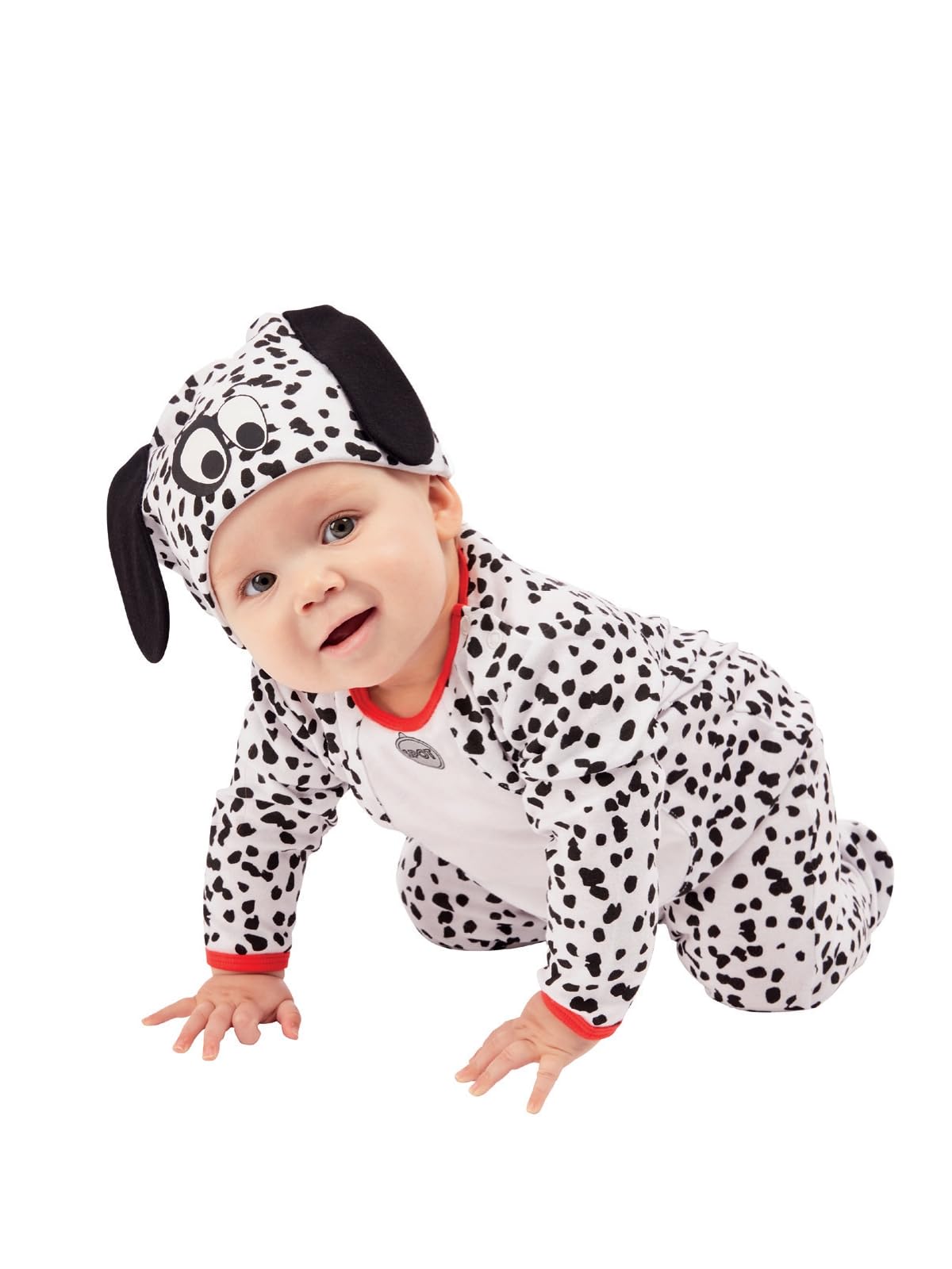 Smiffys Dalmatian Baby, Black & White All In One & Hat, Halloween Child Fancy Dress, Animal Dress Up Costumes