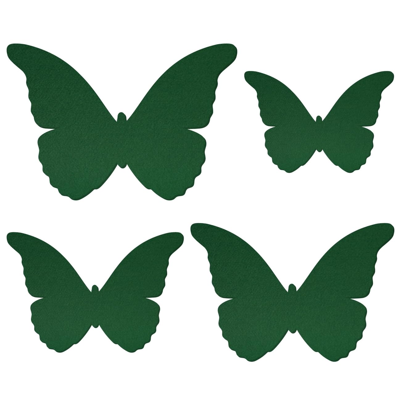 Mariposa de fieltro verde oscuro – Decoración para manualidades 3-60 cm, paquete con:25 unidades, ancho: 43 cm