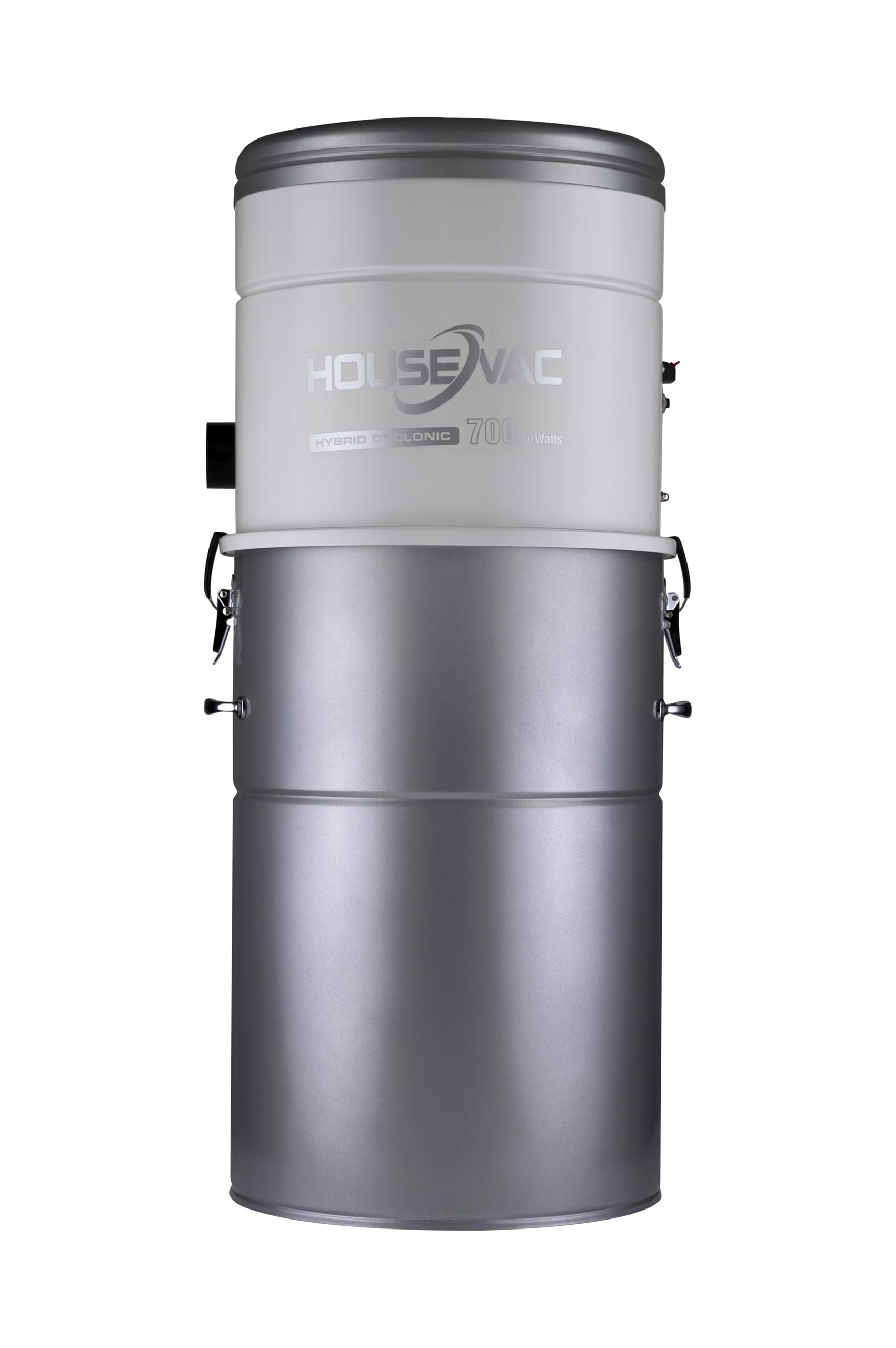 Zentralstaubsauger Staubsaugeranlage HV-700ST-35H Zentralstaubsauger Set mit 12m Schlauch zubehör 700 AirWatts Ametek Motor-1700W 2 Turbinen Soft Start/Stop Hybridzyklonfiltration