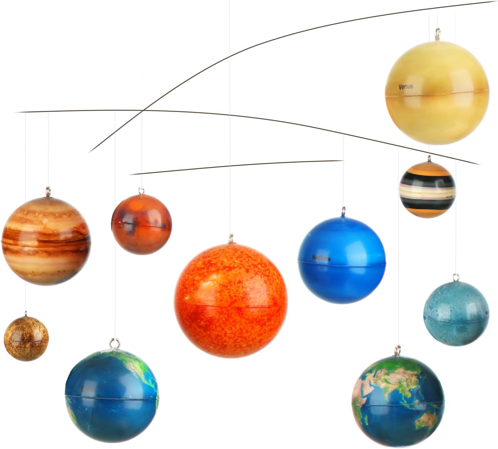 Hollowfly 3D Solar System Mobile Hanging Planets Solar System Decor Educational Planets Model Large Space Nursery Decor for Boys Girl Space Themed Gift