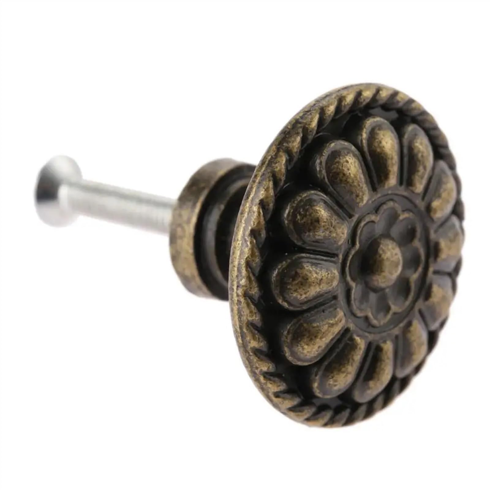 Tirador de bronce vintage para cajón y puertas de armarios antiguos o rústicos
