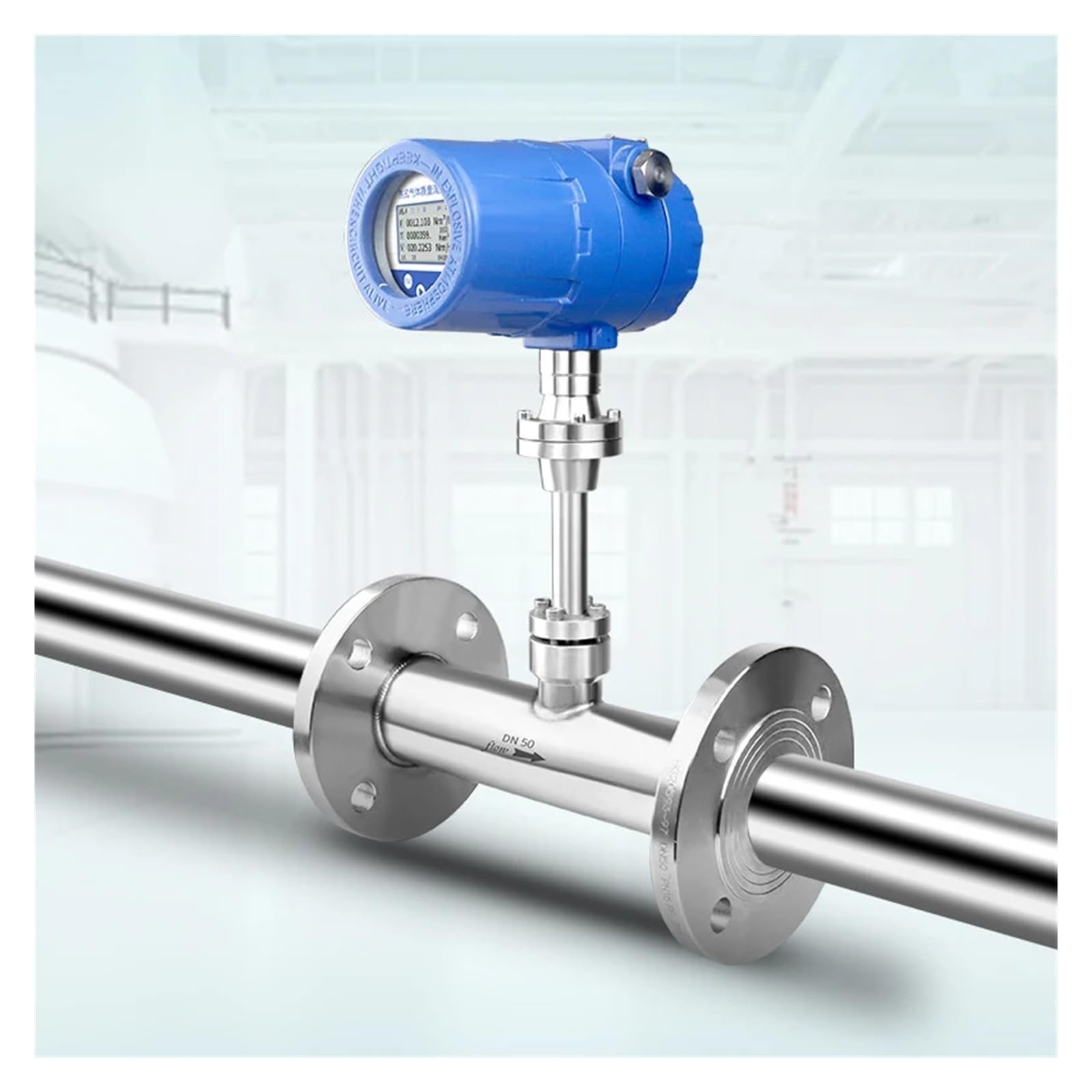 Medidor de flujo másico térmico con pantalla LCD Medidor de flujo de aire comprimido Gas natural Hidrógeno CO2 Garantizar la estabilidad(DN50)