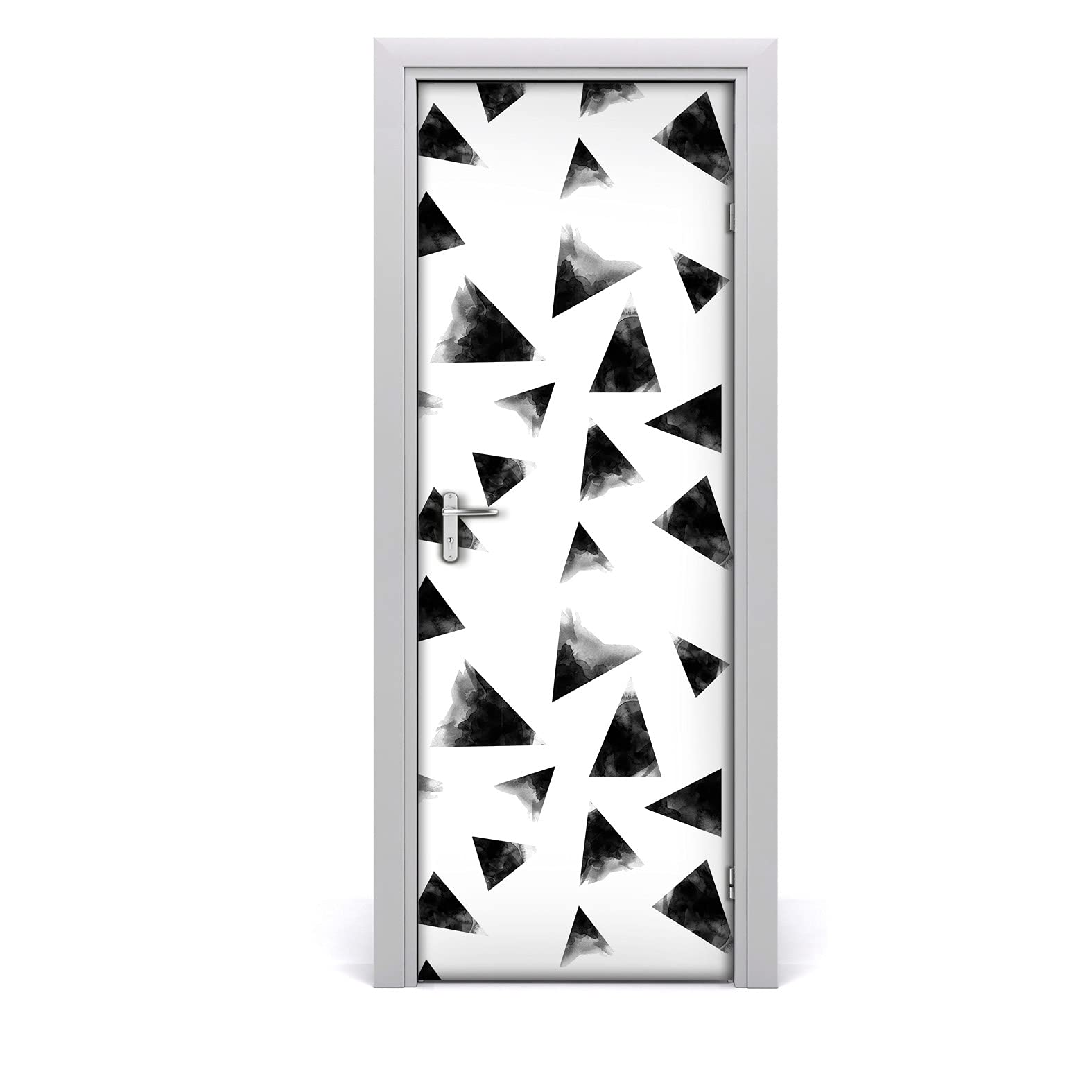 Sticker de porte triangles géométriques 77x200cm, papier peint auto-adhésif imperméable