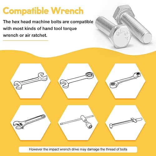 Miniatura 6 de 20 tornillos hexagonales de 14-20 x 2, tornillos hexagonales de 14 "-20, acero inoxidable 304, 2 pulgadas totalmente roscados, tornillo de máquina