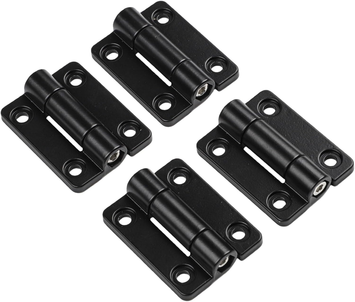 4 Pack Adjustable Torque Damping Hinge, 360 Degree Stop Positioning Hinge Cabinet Door for Window Equipment, Zinc Alloy Hardware 45x35mm Black Silver(Silver)