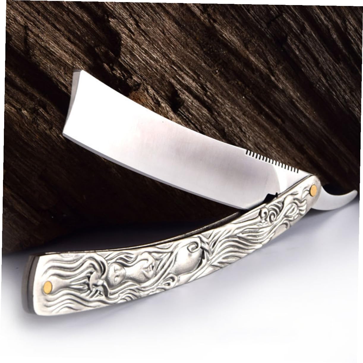 Manual Beard Shaver Straight Razor Metal Hair Shaving Cutter Old Style Manual Shaving Tool for Men Face and Beard Grooming Style