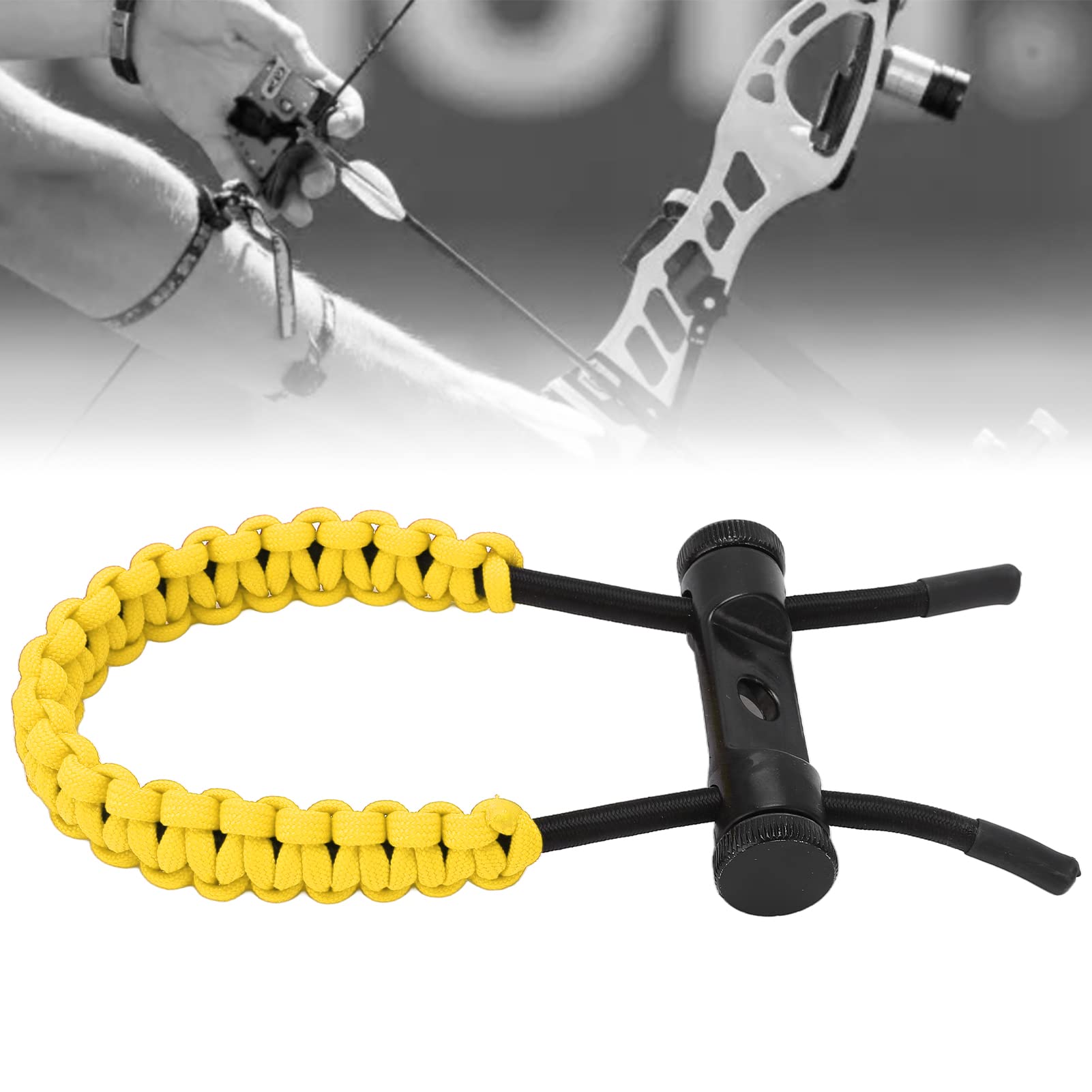 Imbracatura da Polso con Arco, Imbragatura da Polso con Arco per tiro con L'Arco in Nylon conveniente per l'allenamento(Giallo)