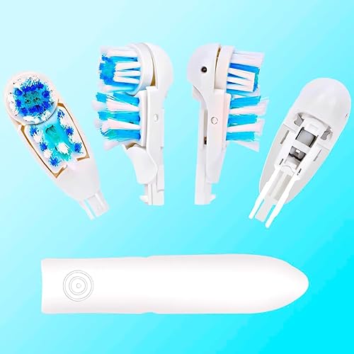 Miniatura 3 de Cabezales de repuesto eléctricos para cepillos de dientes (4 unidades), juegos giratorios sensibles de doble limpieza para Braun Oral B Cross Action