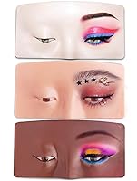 Vista 7 de Cara de práctica de maquillaje, 5D reutilizable de silicona, tabla de práctica de maquillaje, cara de maniquí con brochas de maquillaje, juego