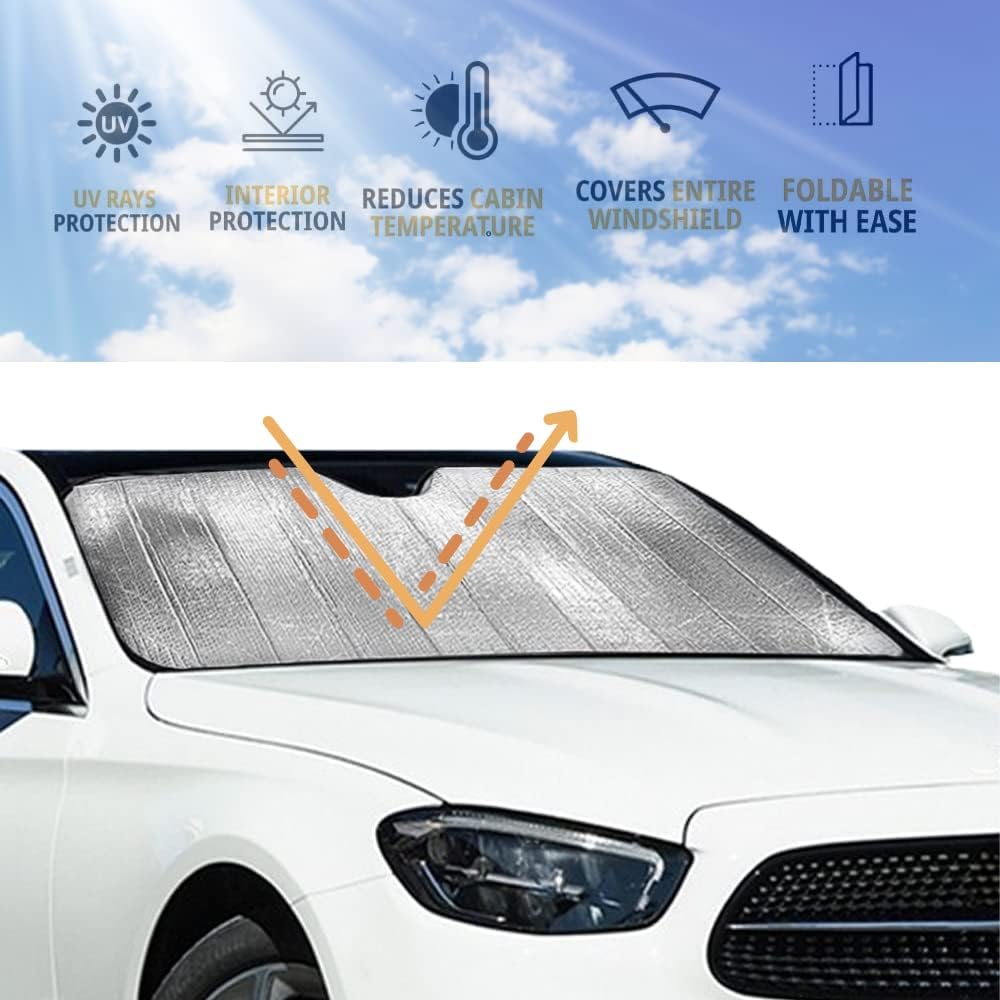 ENHOHTFHF For Seat Leon/Leon St KL 5F 1T 1M 2016-2025 Car Windscreen Sunshade,Foldable Car Front Sunshade for UV Protection and Heat Reflective,Keep Vehicle Interior Cool