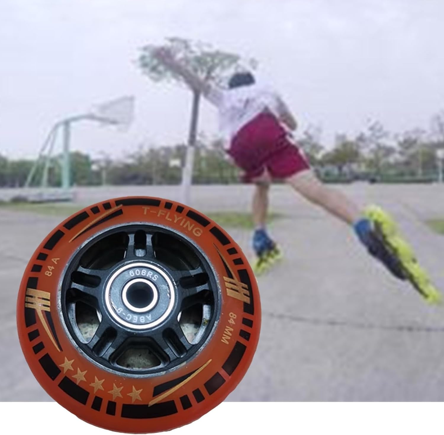 NBTRXWAFR 84Mm Inline Skate Wheels with Bearings (Pack of 8) 84A Indoor/Outdoor Roller Skate Wheels, Designed for Replacing Roller Skate Wheels