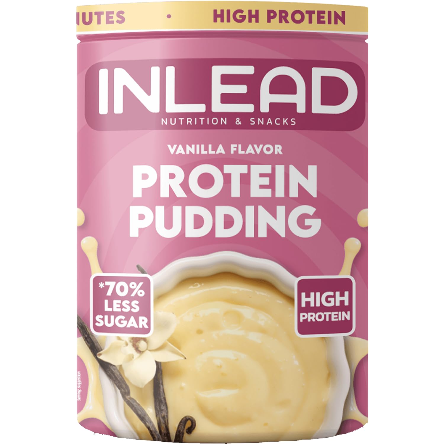 INLEAD - Protein Pudding - Schokolade | 20g Eiweiß pro Portion | 70% Weniger Zucker | Cremig & Lecker | Schnelle Zubereitung - Ideal für Fitness & Bewussten Genuss - 500g (Vanille - Vanilla)