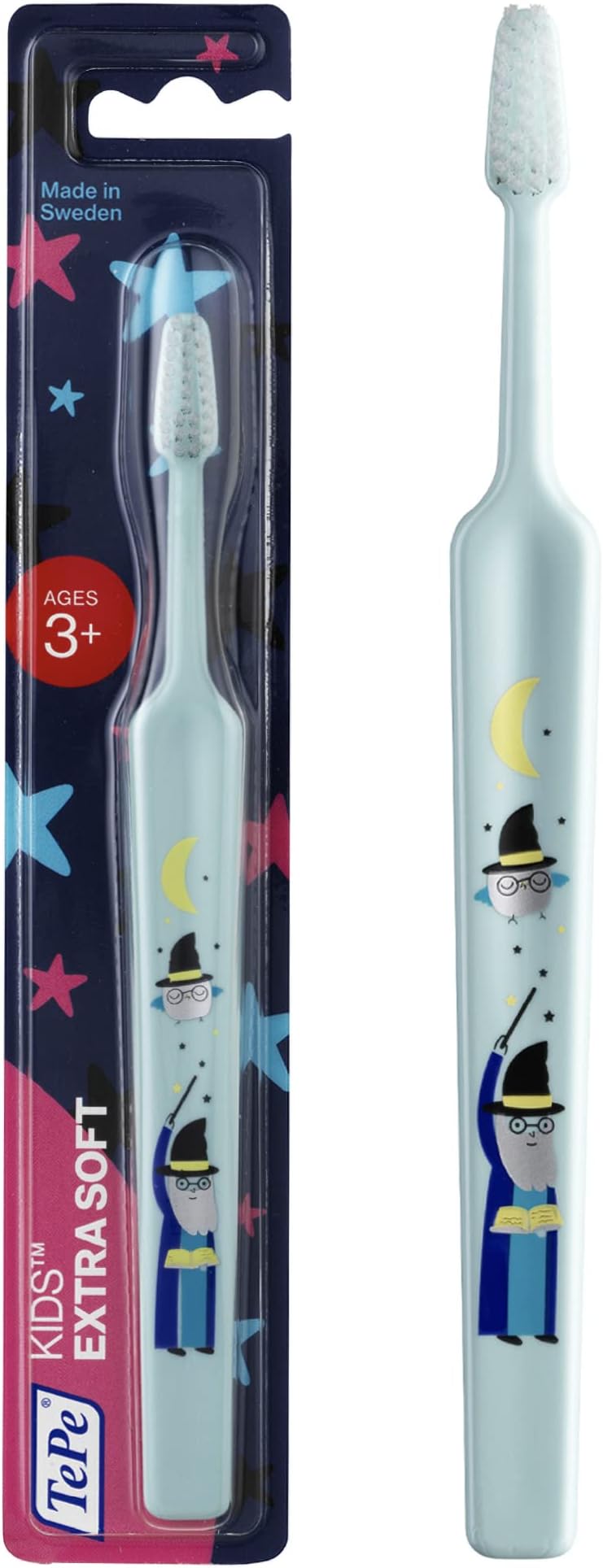 TePe Kids Toothbrush, Extra Soft Kid and Toddler Toothbrush for Ages 3+, 1 Pack