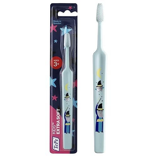TEPE Cepillo de dientes para niños, cepillo de dientes extra suave para niños a partir de 3 años, 1 paquete