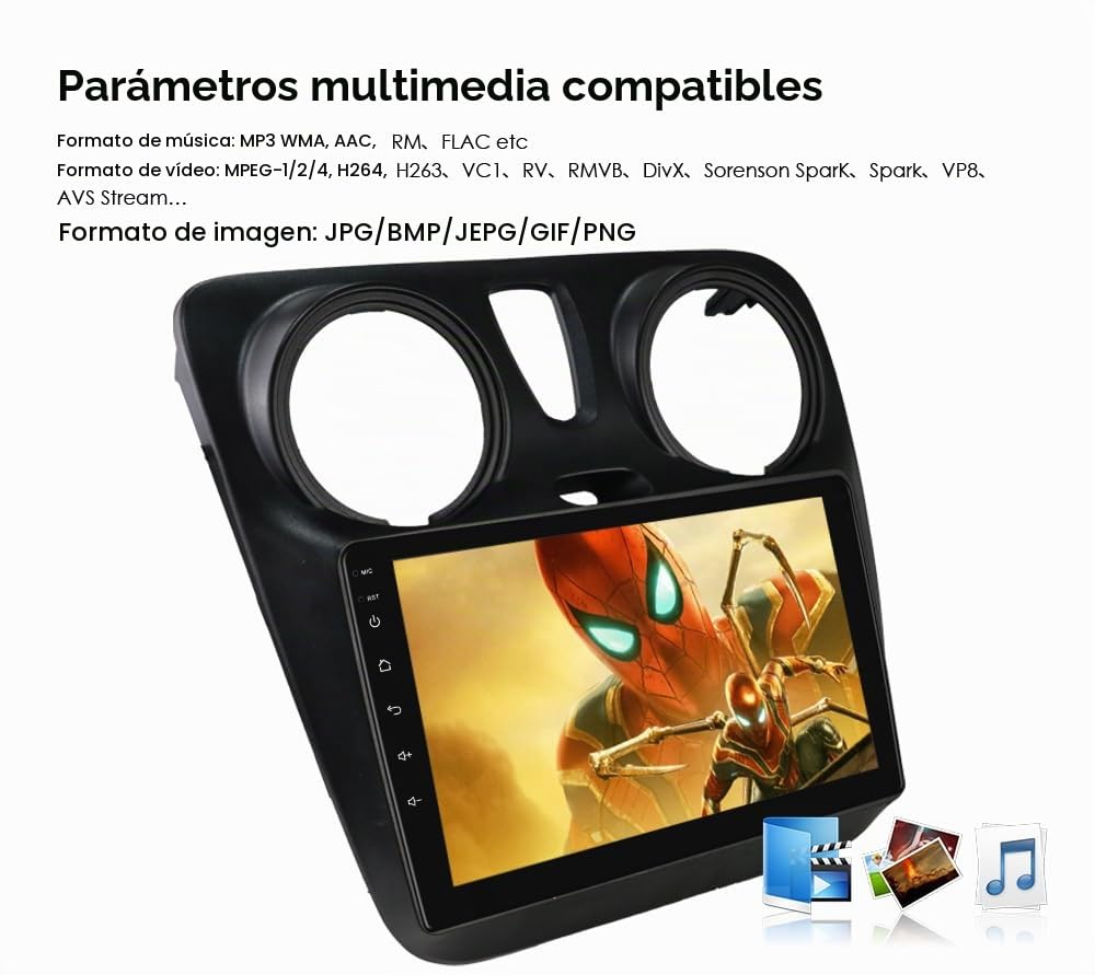 Ossuret Autoradio para Renault Lodgy Dacia Dokker (2012-2021), 9 Zoll Android 13 Pantalla Táctil 2+32GB Navegación GPS con Carplay Android Auto WiFi Bluetooth USB Control del Volante