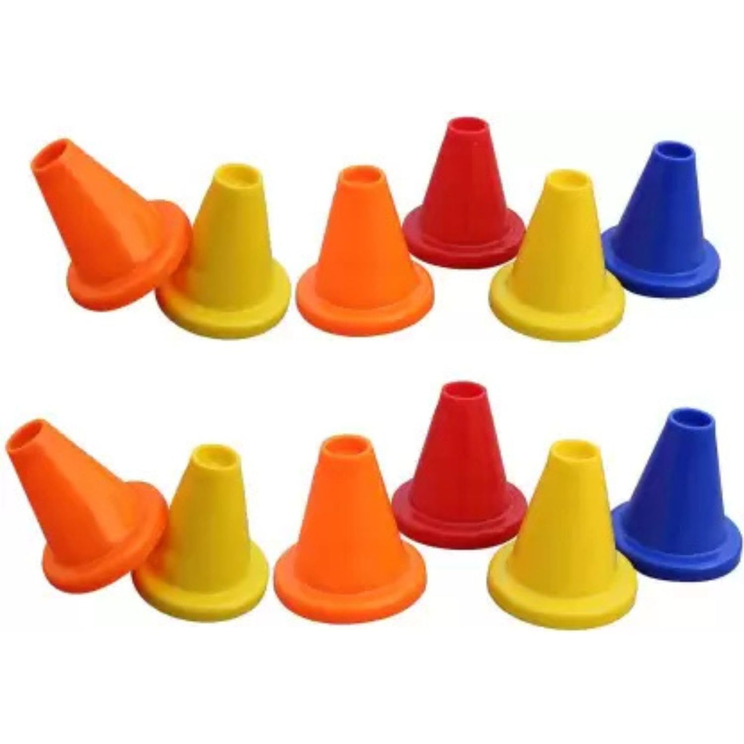 plastic sports training cones – durable marking cones for soccer, agility drills, and field training (12pcs) multicolor
