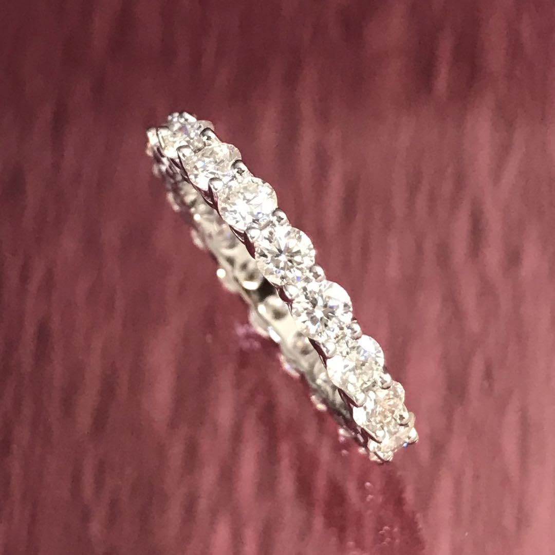 Amazon.co.jp: MR03／ 13号3㎜ フルエタニティ モアサナイト リング