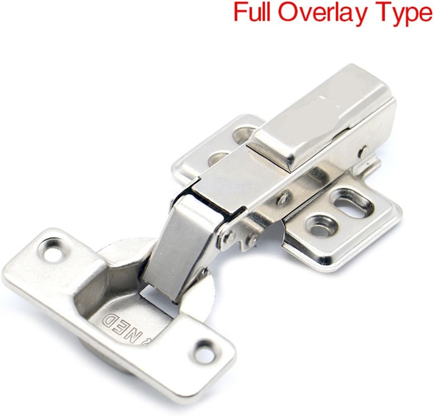 4Pcs Stainless Steel Hinge Door Hydraulic Hinges Damper Buffer Soft Close for Cabinet Cupboard Door Furniture(Full Overlay)