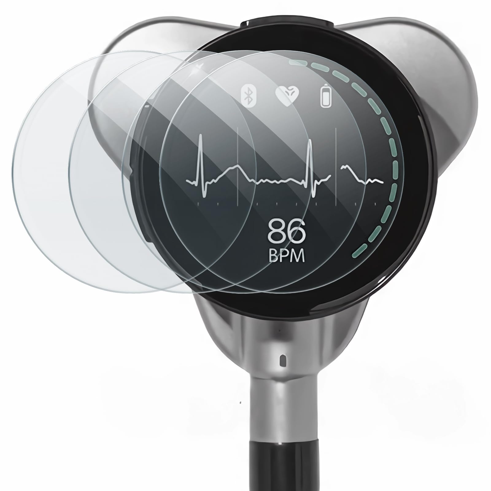 NASIUSE 4-Pack Tempered Glass Screen Protector Compatible with Eko CORE 500™ Digital Stethoscope, [2.5D 9H Hardness] [Anti-Scratch]