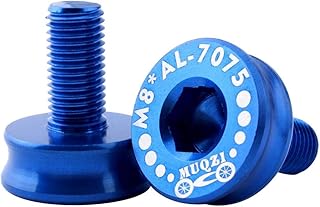 Inzopo - Juego de 2 tornillos M8 para bicicleta (aleación de aluminio, ligera), color azul