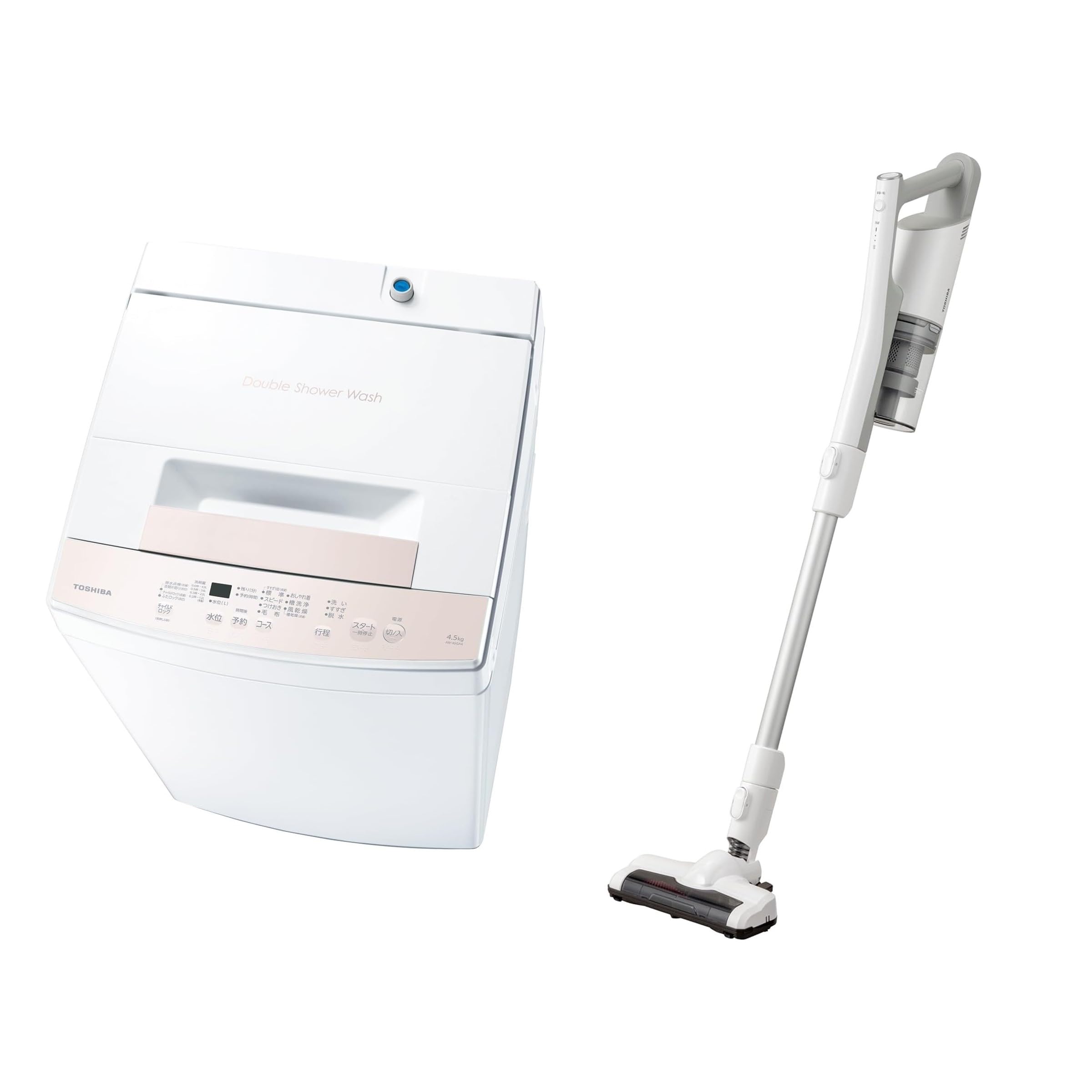 Amazon | TOSHIBA(東芝)【2点セット】洗濯機 4.5kg+掃除機 AW-45GA4(W