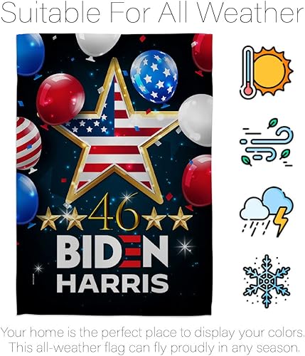 Miniatura 5 de Biden Harris Flag Juego de 46 banderas de jardín con soporte de voto patriótico, presidente demócrata, republicano, fiesta de té estadounidense,
