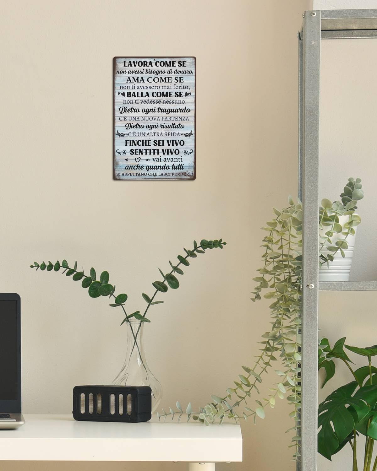 Targa Giardino Putuo Decor - Regole Divertenti Per Giardinieri Metallo