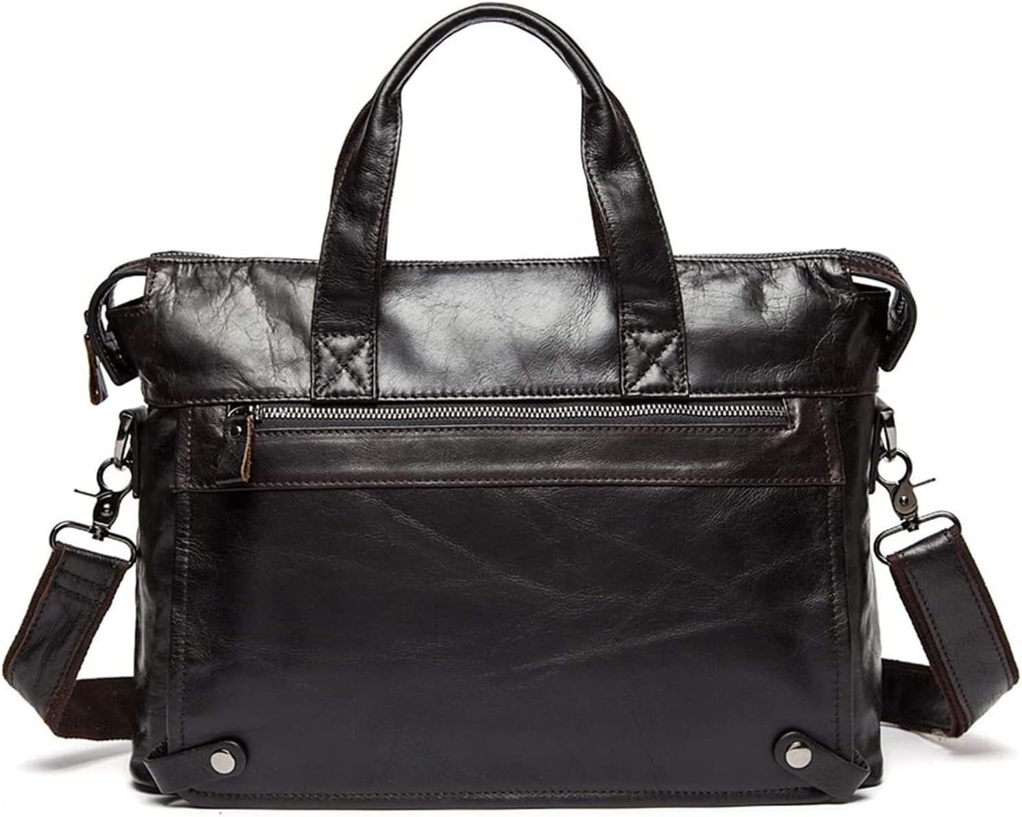 Bussiness Briefcase 14inch Laptop Bag Leather Crossbody Shoulder Handbag Commuter bag