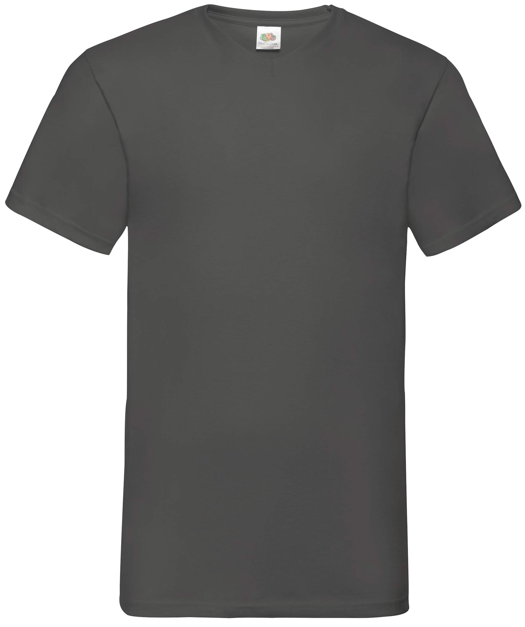 Fruit of the Loom Mens Valueweight V-Neck, Short Sleeve T-Shirt (2XL) (Light Graphite)