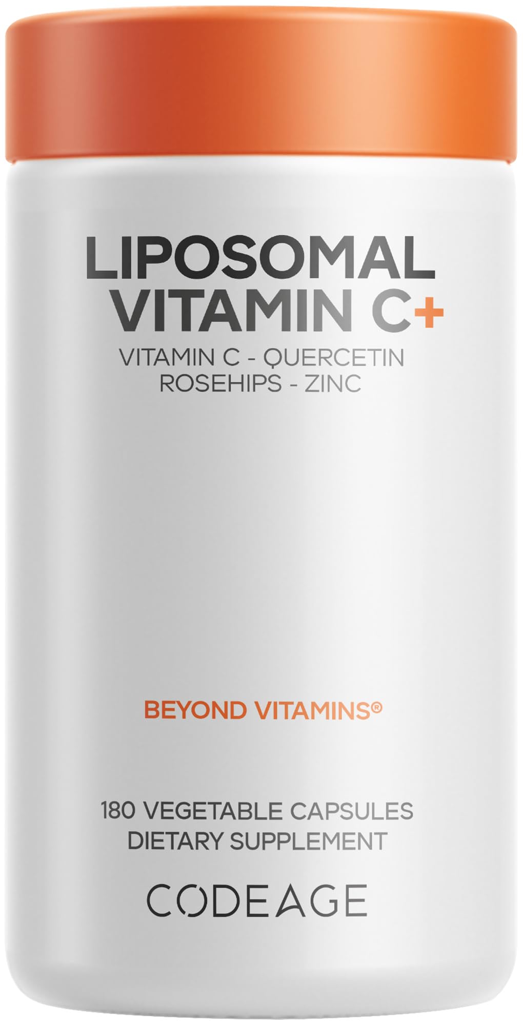 Liposomal Vitamin C 1500mg with Zinc, Elderberry, Citrus Bioflavonoids Grapefruit, Lemon, Orange Powder, Quercetin & Rose Hips Fruit – Vegan Supplement - Non-GMO, Vegan Pills, 180 Capsules