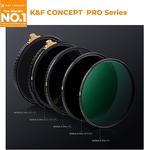 Miniatura 2 de K&F Concept Filtro de lente ND2-32 ND variable de 2.835 in y filtro polarizador circular 2 en 1 para lente de cámara, resistente a los arañazos 36