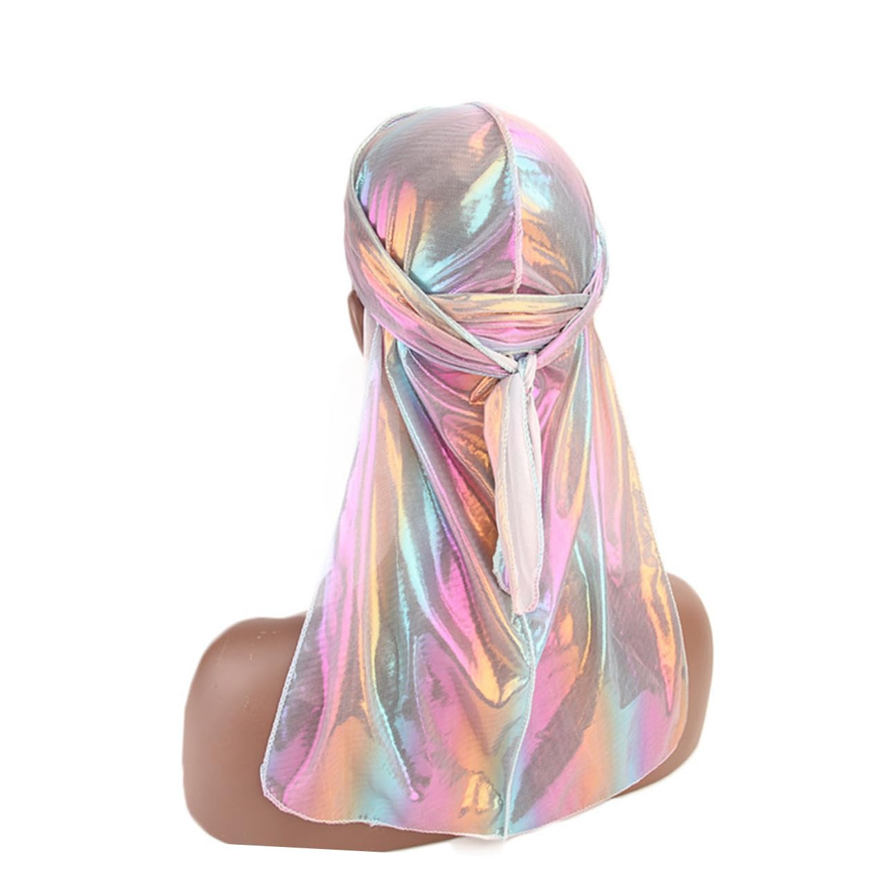 LIFKOME 9piezas Turbante Mujer De Tela Simulada De Seda Reflejada Para Casa y Exterior Azul y Dorado