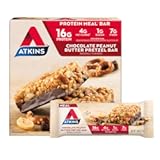 Chocolate Peanut Butter Pretzel Protein Meal Bar, High Fiber, 16g Protein, 1g Sugar, 4g Net Carbs, Meal Replacement, Keto Friendly, 5 Count