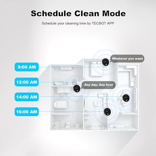 Miniatura 9 de TECBOT S1 Robot aspirador delgado 120 minutos de tiempo de ejecución 2 en 1 robot barrido o trapeador autocarga WiFi, aplicación y control remoto,