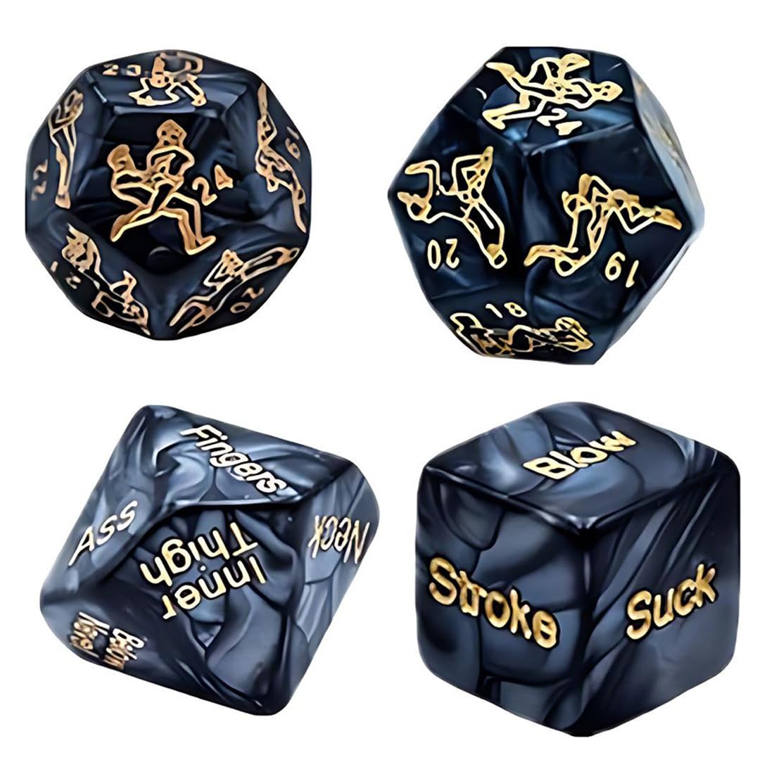 Jeux Sexuelle Adulte Couple 4 Pieces Des Noirs Motifs Dores 18-25Mm Jeu D’Amour Sexy Pour...