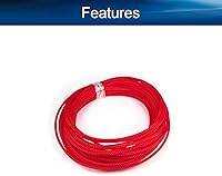 Vista 24 de Bettomshin 1Pc 16.4Ft(5m) Cable Management Sleeve, 5/16"(8mm) Width PET Red Cord Protector, Wire Loom Tube Insulated Split Sleeving for USB Cable