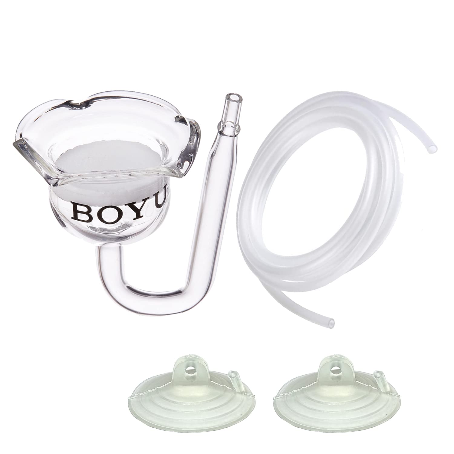 Jainsons Pet Products Boyu CO2 Diffuser Aquarium Glass Bubble Diffuser with 2 Suction Cup and 2 Meter Pipe for Aquarium Planted Fish Tank (BOYU-CO2-DIFFUSER-CO-100) (Air Pump Not Included)