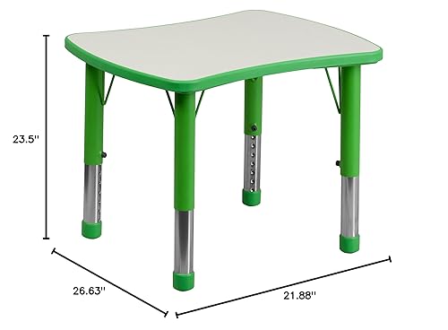 Miniatura 2 de EMMA + OLIVER 21.875x26.625 Mesa de actividad ajustable en altura de plástico verde