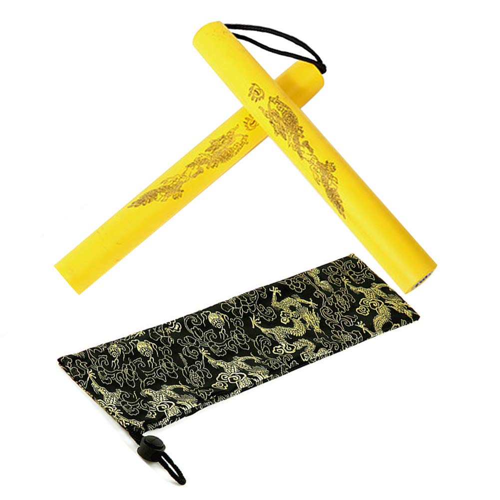 HorBous Sponge nunchaku for Kids, Foam Rubber Training Nunchucks for Kids & Beginners Practice and Training, 27 cm Long(10.6 inch) (Yellow)