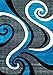 0327 Turquoise White Gray Black 5'2x7'2 Area Rug Abstract Carpet