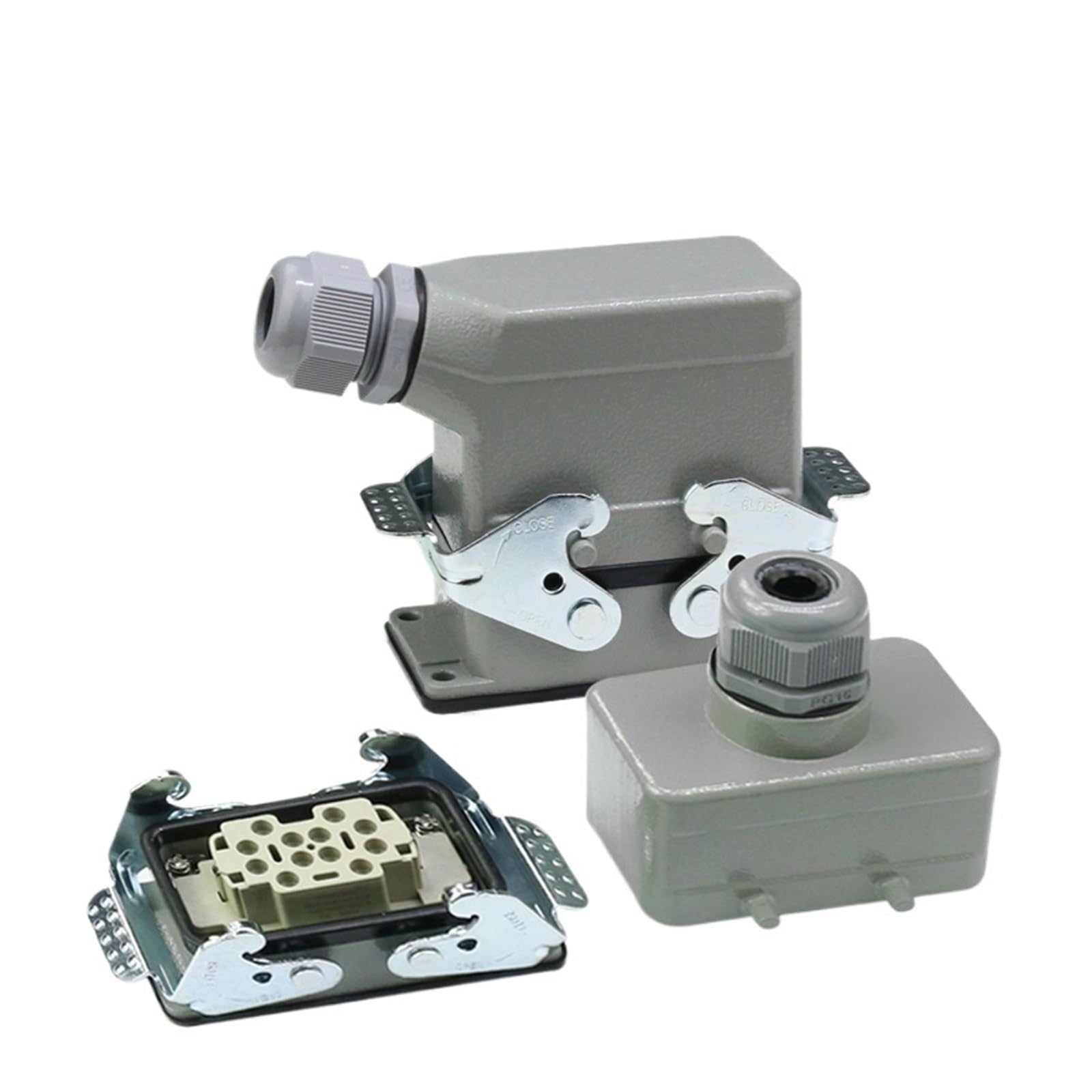 HDC-HE-012 Heavy Duty prostokątne złącze do przemysłu lotniczego, gniazdo 12-rdzeniowe, 500V, 16a, 1 szt. (12 pinów top line)