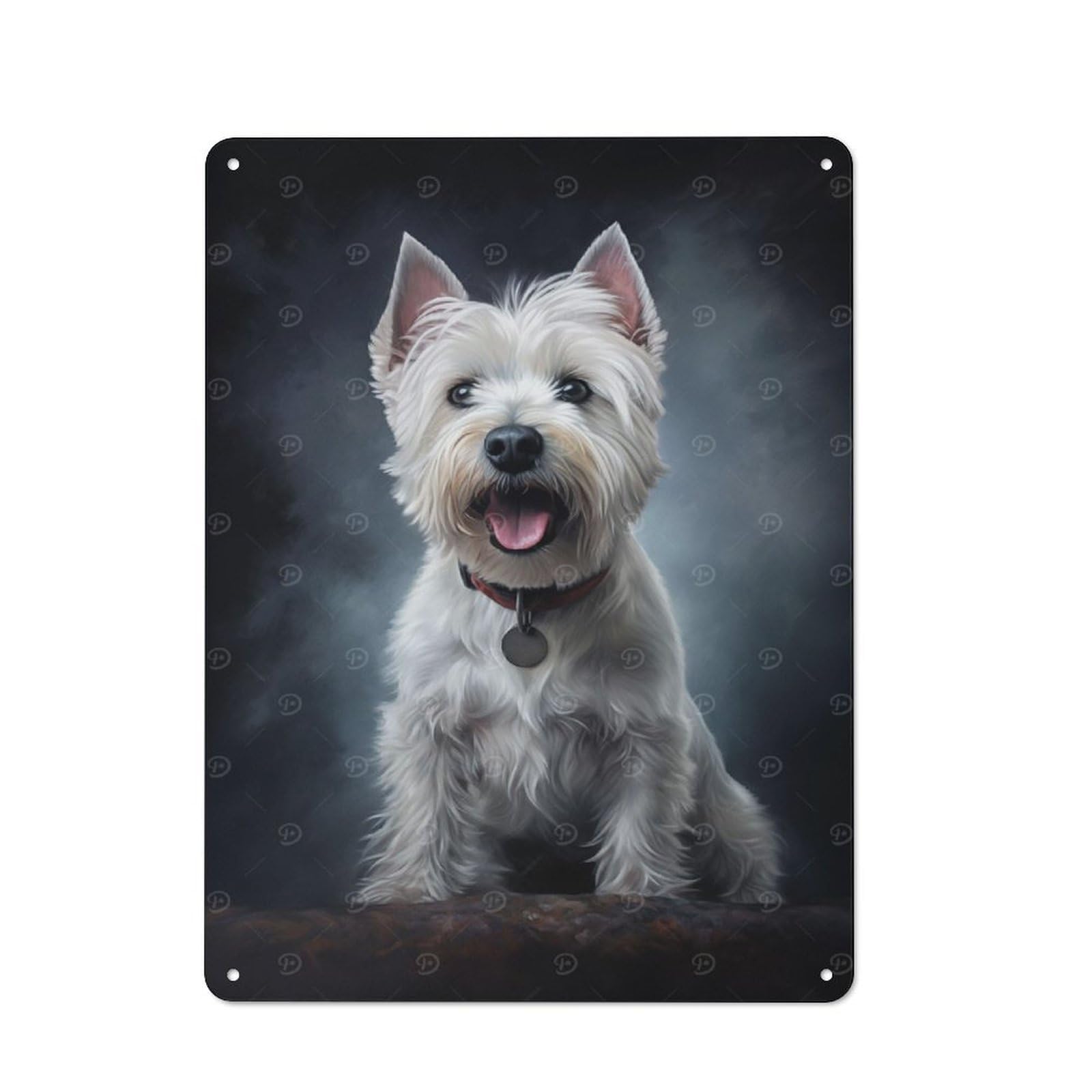 Junmoney Style-12 West Highland White Terrie Rustic Metal Sign 40X30cm For Garden Room Or Summerhouse, For Themed Interiors In Garden Rooms And Summerhouses